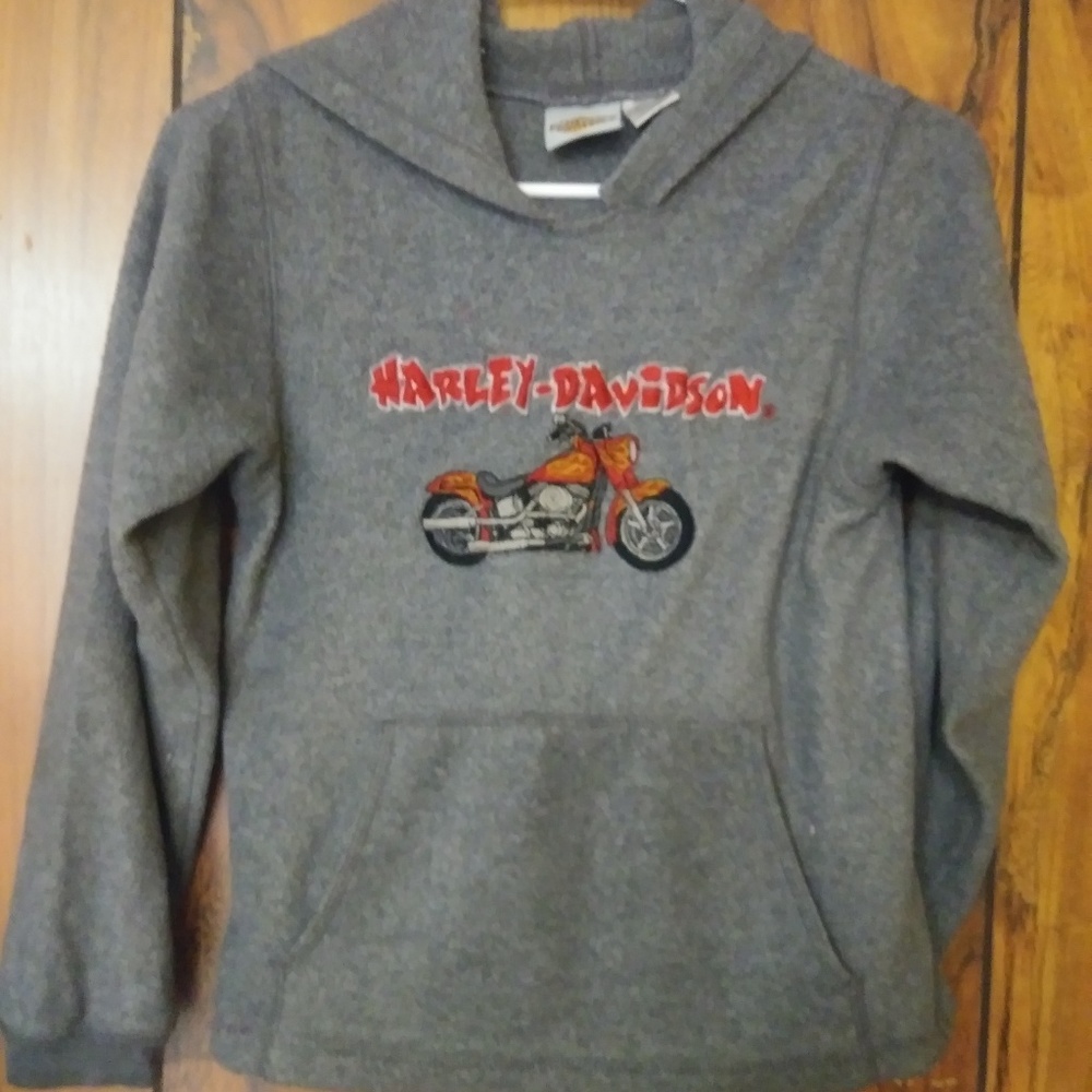 Authentic HARLEY DAVIDSON GREY HOODIE SIZE 8-10